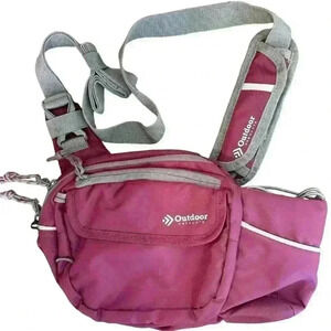 NWOT Outdoor Products Crossbody Fanny Bag Water Bottle Holder Magenta Grey